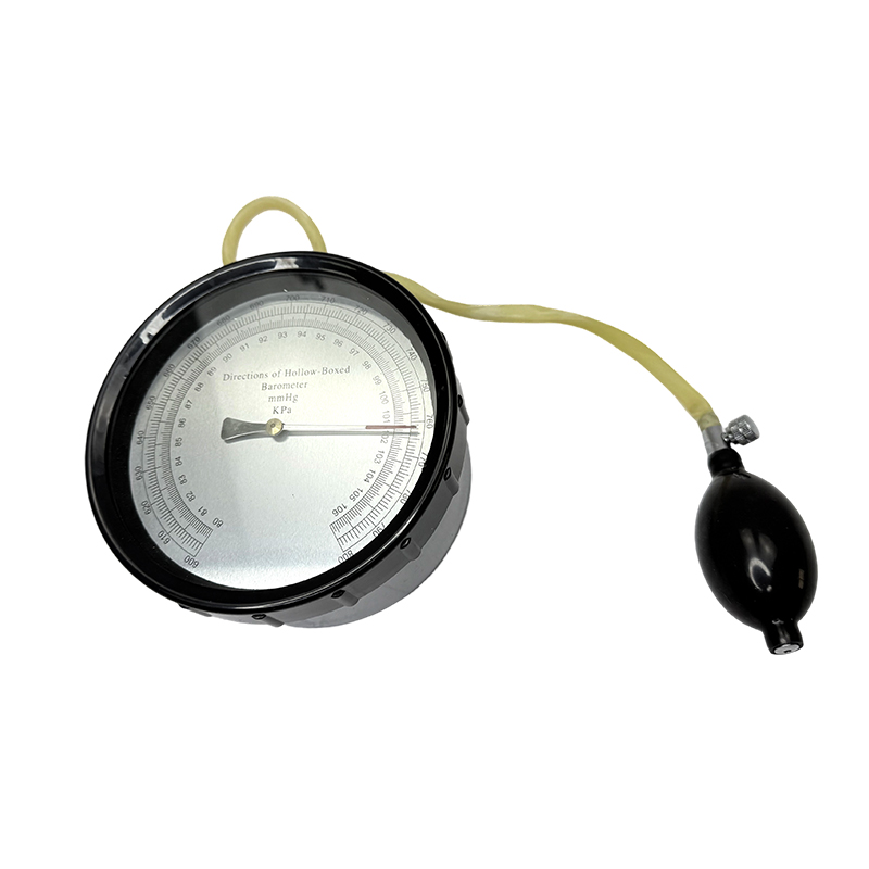 Physical laboratory equipment air pressure gauge pointer indication aneroid barometer